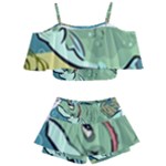 Fish Hook Worm Bait Water Hobby Kids  Off Shoulder Skirt Bikini
