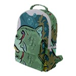 Fish Hook Worm Bait Water Hobby Flap Pocket Backpack (Large)