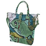 Fish Hook Worm Bait Water Hobby Buckle Top Tote Bag