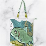 Fish Hook Worm Bait Water Hobby Double Zip Up Tote Bag