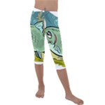 Fish Hook Worm Bait Water Hobby Kids  Lightweight Velour Capri Leggings 