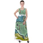 Fish Hook Worm Bait Water Hobby Empire Waist Velour Maxi Dress