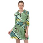 Fish Hook Worm Bait Water Hobby Mini Skater Shirt Dress