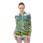 Fish Hook Worm Bait Water Hobby Long Sleeve Chiffon Shirt