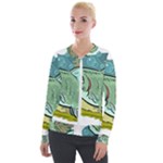 Fish Hook Worm Bait Water Hobby Velvet Zip Up Jacket