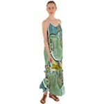 Fish Hook Worm Bait Water Hobby Cami Maxi Ruffle Chiffon Dress