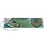 Fish Hook Worm Bait Water Hobby Roll Up Canvas Pencil Holder (L)