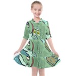 Fish Hook Worm Bait Water Hobby Kids  All Frills Chiffon Dress