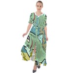 Fish Hook Worm Bait Water Hobby Waist Tie Boho Maxi Dress