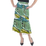 Fish Hook Worm Bait Water Hobby Midi Mermaid Skirt