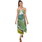 Fish Hook Worm Bait Water Hobby Halter Tie Back Dress 