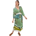 Fish Hook Worm Bait Water Hobby Grecian Style  Maxi Dress