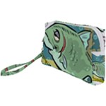 Fish Hook Worm Bait Water Hobby Wristlet Pouch Bag (Small)