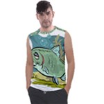 Fish Hook Worm Bait Water Hobby Men s Regular Tank Top