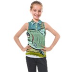 Fish Hook Worm Bait Water Hobby Kids  Sleeveless Polo T-Shirt