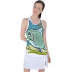 Fish Hook Worm Bait Water Hobby Racer Back Mesh Tank Top