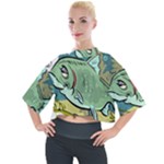Fish Hook Worm Bait Water Hobby Mock Neck T-Shirt