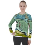 Fish Hook Worm Bait Water Hobby Women s Pique Long Sleeve T-Shirt