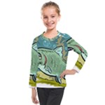 Fish Hook Worm Bait Water Hobby Kids  Long Mesh T-Shirt