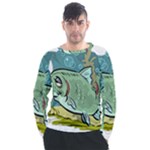 Fish Hook Worm Bait Water Hobby Men s Long Sleeve Raglan T-Shirt