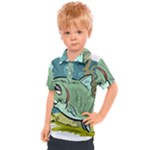 Fish Hook Worm Bait Water Hobby Kids  Polo T-Shirt