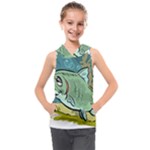 Fish Hook Worm Bait Water Hobby Kids  Sleeveless Hoodie