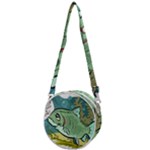Fish Hook Worm Bait Water Hobby Crossbody Circle Bag