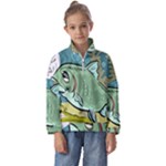 Fish Hook Worm Bait Water Hobby Kids  Half Zip Hoodie