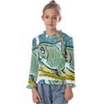 Fish Hook Worm Bait Water Hobby Kids  Frill Detail T-Shirt