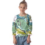 Fish Hook Worm Bait Water Hobby Kids  Cuff Sleeve Top
