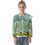 Fish Hook Worm Bait Water Hobby Kids  Peter Pan Collar Blouse