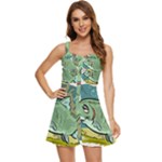 Fish Hook Worm Bait Water Hobby Ruffle Edge Bra Cup Chiffon Mini Dress