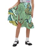 Fish Hook Worm Bait Water Hobby Kids  Ruffle Flared Wrap Midi Skirt