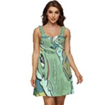 Fish Hook Worm Bait Water Hobby Ruffle Strap Babydoll Chiffon Dress