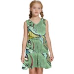 Fish Hook Worm Bait Water Hobby Kids  Sleeveless Tiered Mini Dress