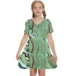 Fish Hook Worm Bait Water Hobby Kids  Short Sleeve Tiered Mini Dress