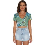 Fish Hook Worm Bait Water Hobby V-Neck Crop Top