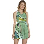 Fish Hook Worm Bait Water Hobby Sleeveless High Waist Mini Dress
