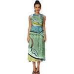 Fish Hook Worm Bait Water Hobby Sleeveless Round Neck Midi Dress