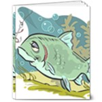 Fish Hook Worm Bait Water Hobby 8  x 10  Softcover Notebook
