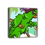 Parrot Hat Cartoon Captain Mini Canvas 4  x 4  (Stretched)