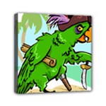 Parrot Hat Cartoon Captain Mini Canvas 6  x 6  (Stretched)