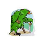 Parrot Hat Cartoon Captain Drawstring Pouch (Large)
