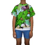 Parrot Hat Cartoon Captain Kids  Short Sleeve Swimwear