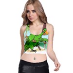 Parrot Hat Cartoon Captain Racer Back Crop Top