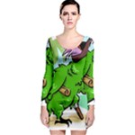 Parrot Hat Cartoon Captain Long Sleeve Bodycon Dress