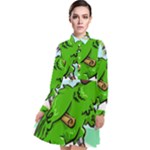 Parrot Hat Cartoon Captain Long Sleeve Chiffon Shirt Dress