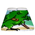 Parrot Hat Cartoon Captain Fitted Sheet (Queen Size)