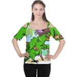 Parrot Hat Cartoon Captain Cutout Shoulder T-Shirt