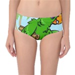 Parrot Hat Cartoon Captain Mid-Waist Bikini Bottoms